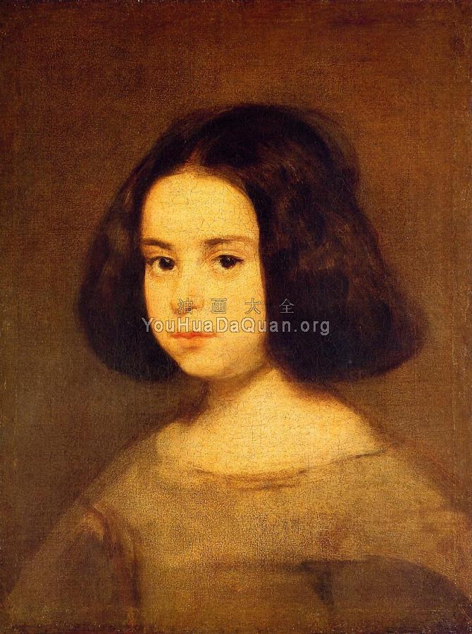 Portrait of a Little Girl - 迭戈·罗德里格斯·德·席尔瓦·委拉斯贵支